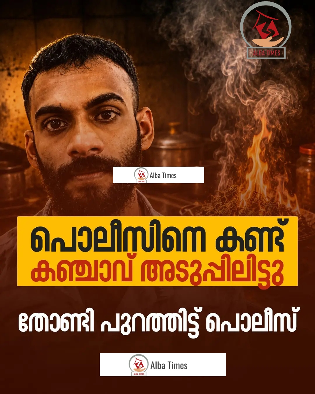 പോലീസിനെ കണ്ട് കഞ്ചാവ് അടുപ്പിലിട്ട് നശിപ്പിക്കാൻ ശ്രമം; യുവാവ് പിടിയിൽ